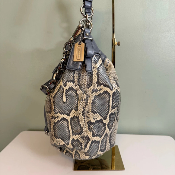 Coach Madison Python Embossed Marielle Leather Purse Snakeskin Shoulder Tote Bag - Picture 10 of 13